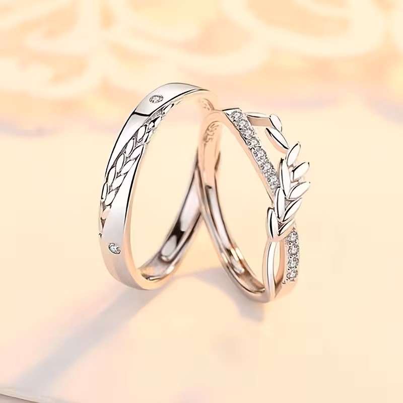 Un Par de Anillos para Parejas "Trigo Hacia la Felicidad"